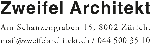 Adresse Zweifel Architekt, Zürich